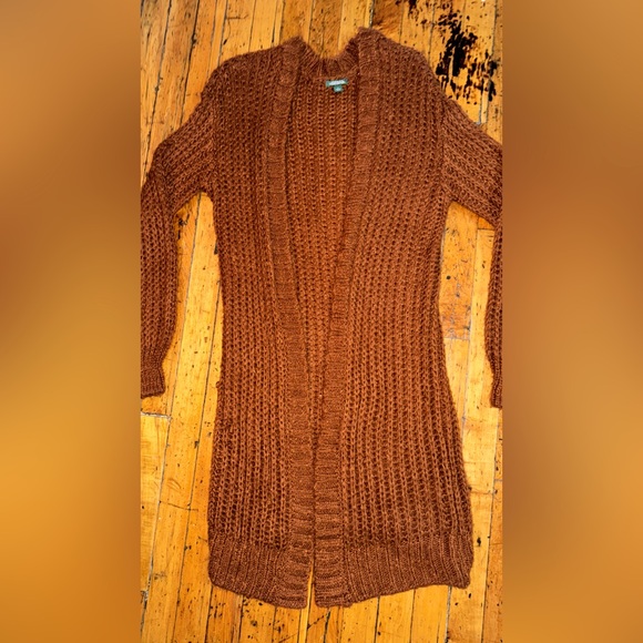Burnt Orange Knitted Cardigan - Picture 2 of 2